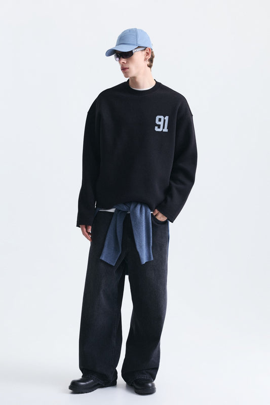 Oversize Baskılı Sweatshirt