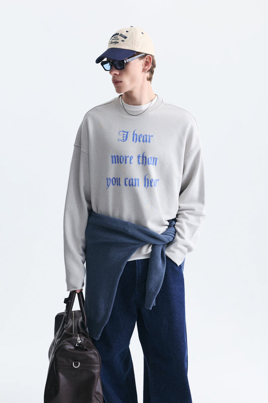 Boxy Fit Yazılı Sweatshirt