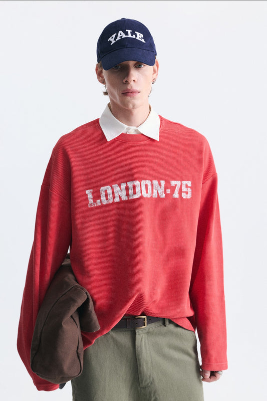 Dokulu London Baskılı Sweatshirt