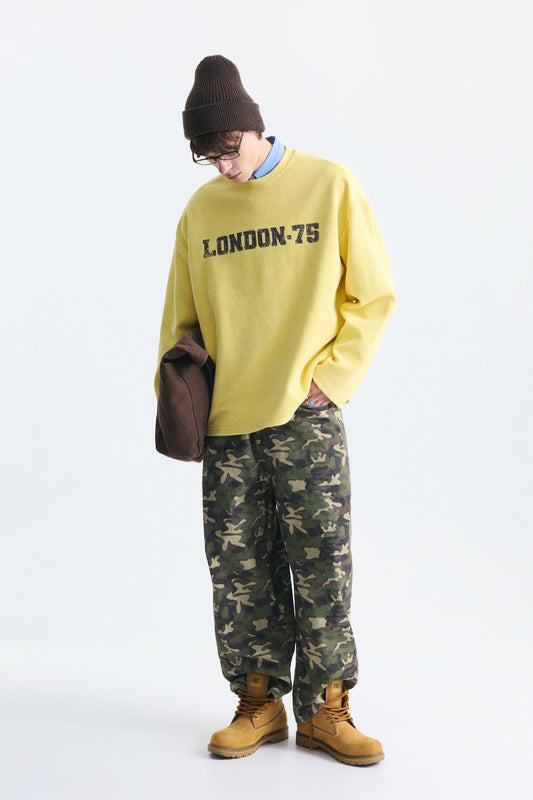 Dokulu London Baskılı Sweatshirt