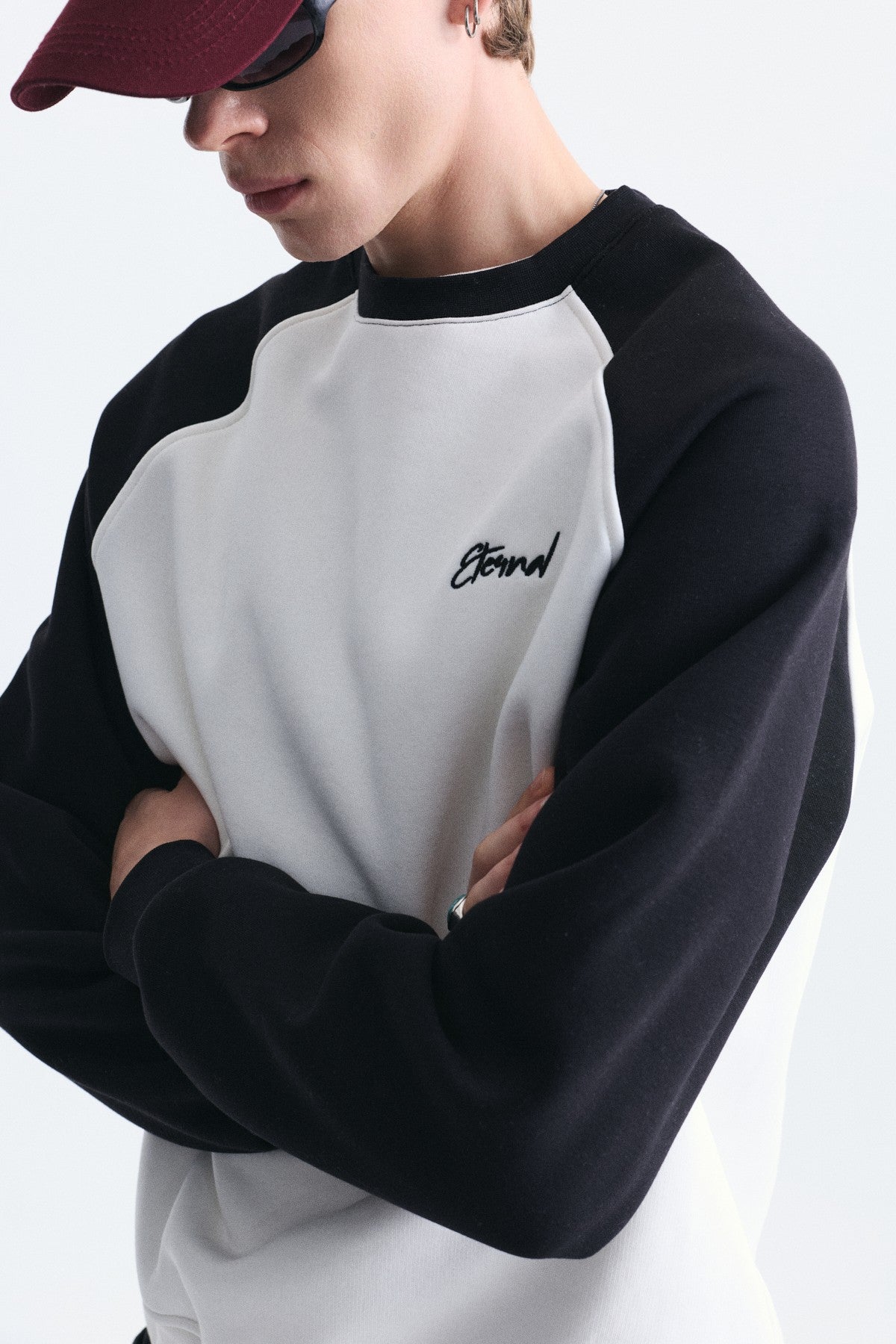Oversize Renk Bloklu Sweatshirt