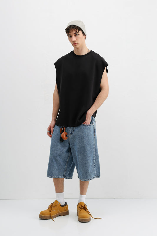 Oversize Kolsuz Basic Tişört