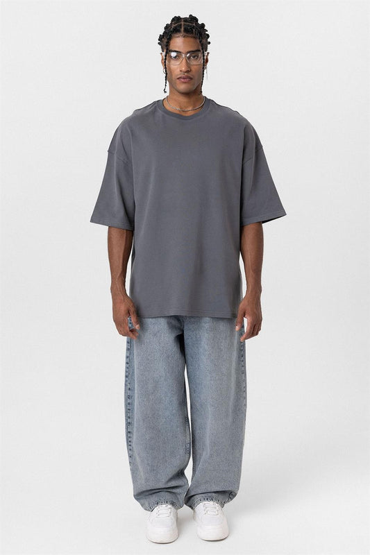 Basic Oversize Bisiklet Yaka Tişört