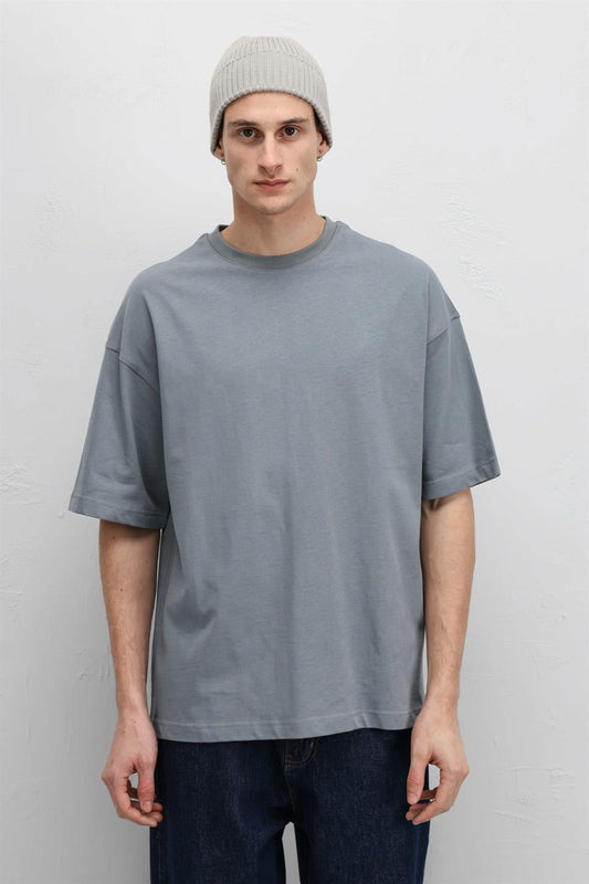Basic Oversize Bisiklet Yaka Tişört