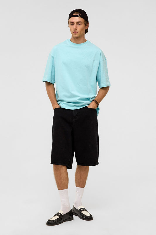 Basic Oversize Bisiklet Yaka Tişört