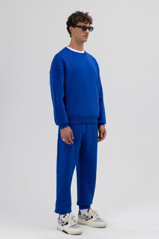 Basic Bisiklet Yaka Oversize Sweatshirt