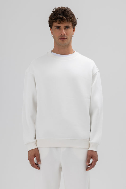 Basic Bisiklet Yaka Oversize Sweatshirt