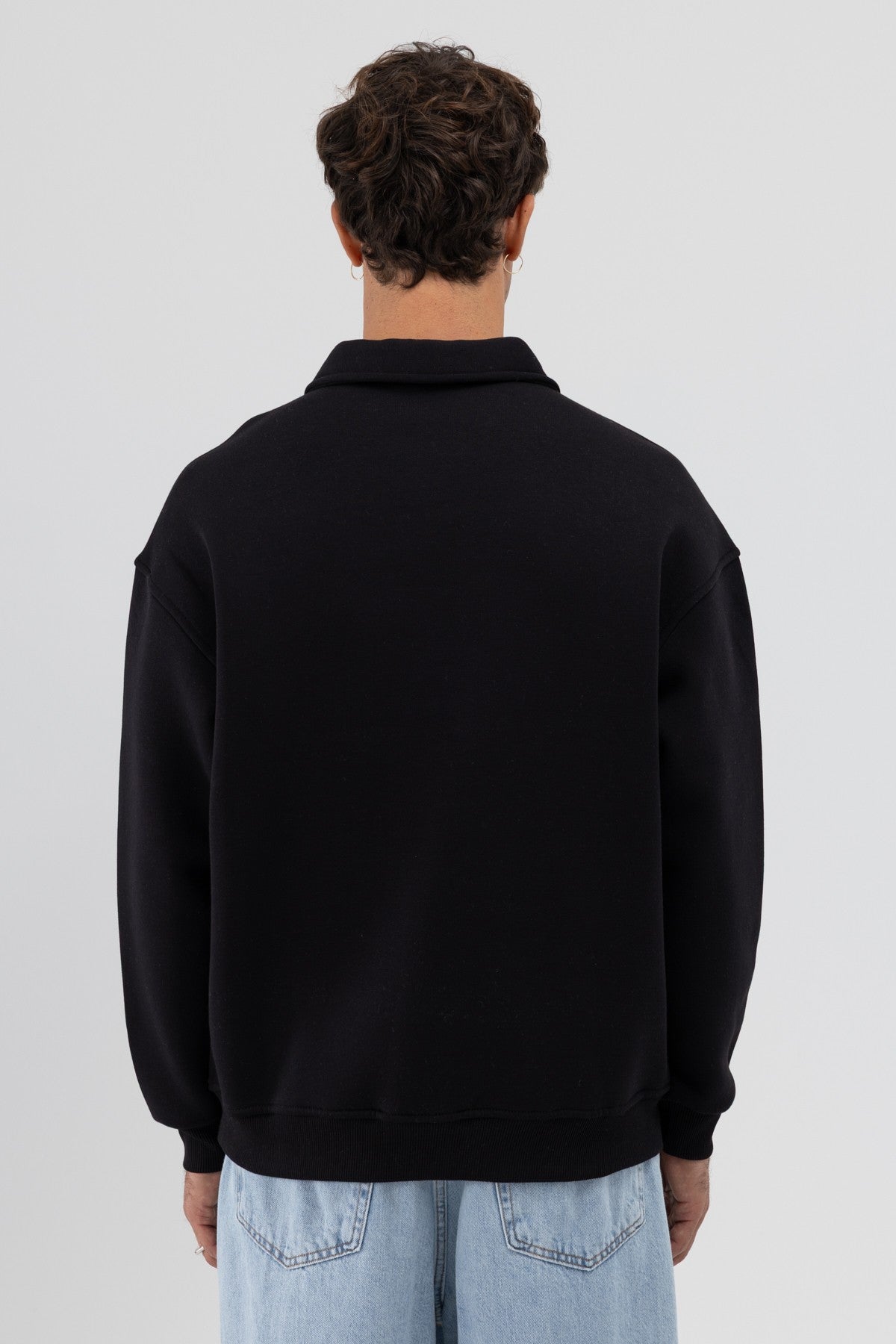 Basic Polo Yaka Sweatshirt