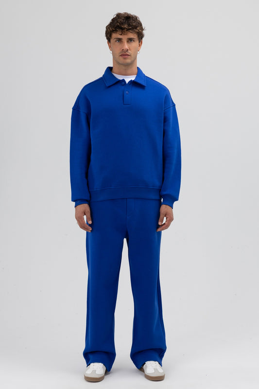 Basic Polo Yaka Sweatshirt