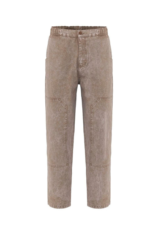 Yıkamalı Baggy Gabardin Pantolon