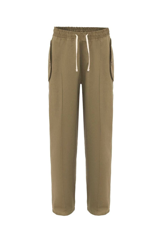 Bağcıklı Baggy Gabardin Pantolon