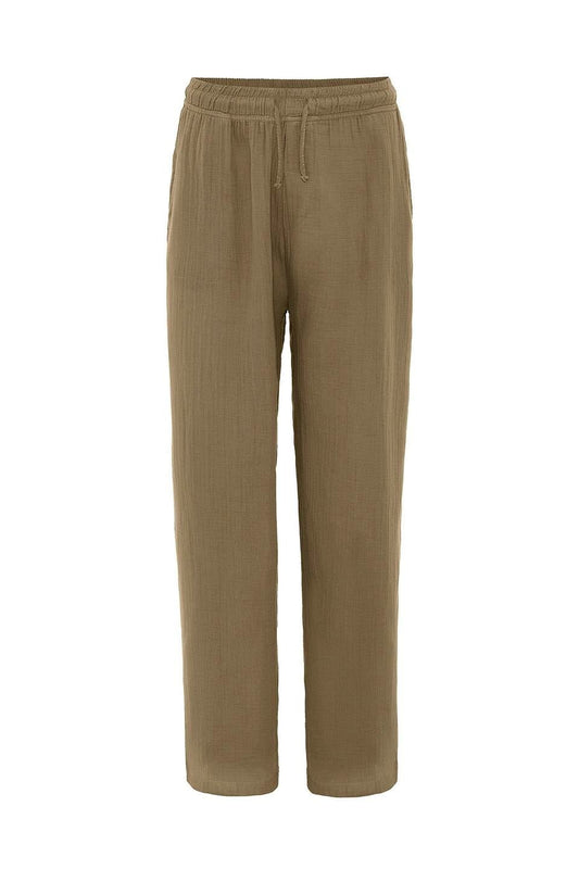 Baggy Fit Müslin Keten Pantolon