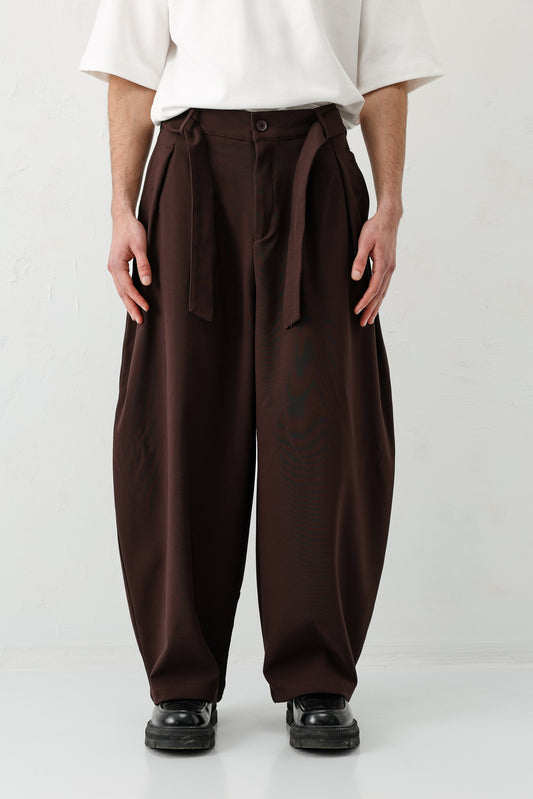 Barrel Fit Tailored Fit Kemerli Pantolon