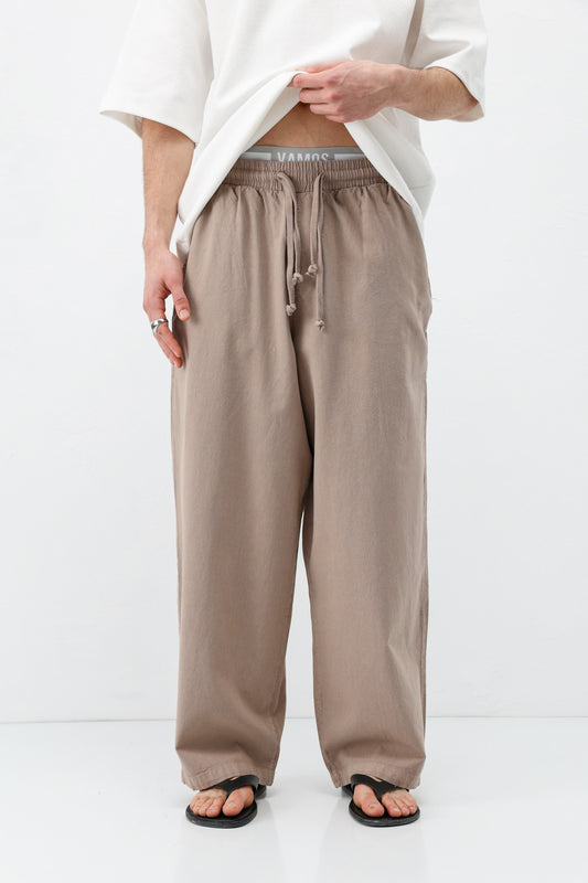 Super Baggy Fit Keten Pantolon
