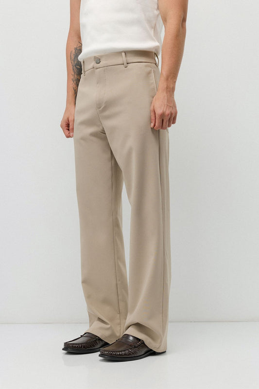 Yüksek Bel Relaxed Wide Leg Kumaş Pantolon