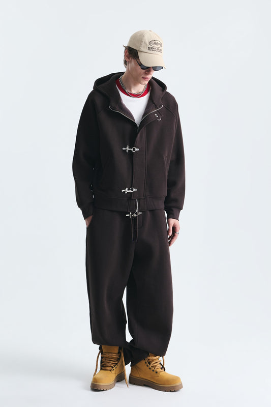 Oversize Klips Kapama Sweatshirt Takım