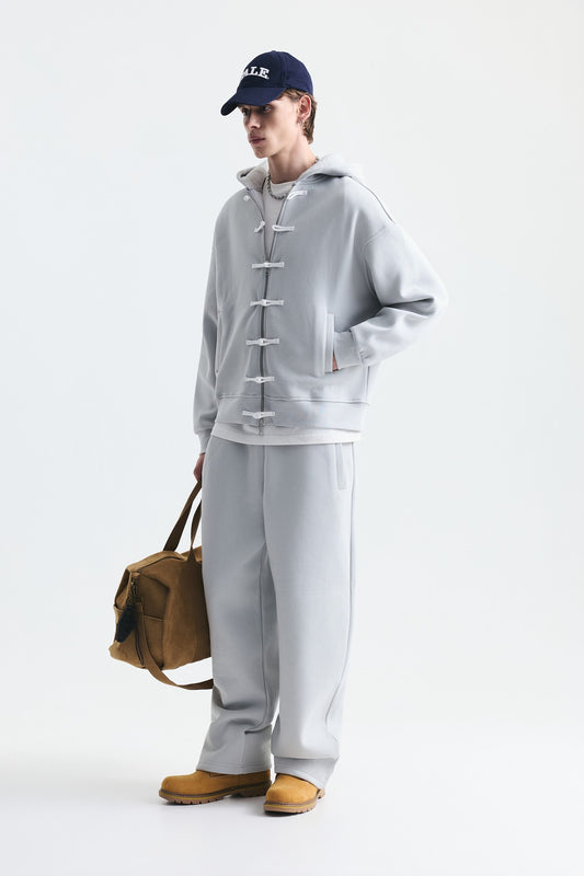 Süslü Düğme Sweatshirt ve Barrel Fit Eşofman Takım