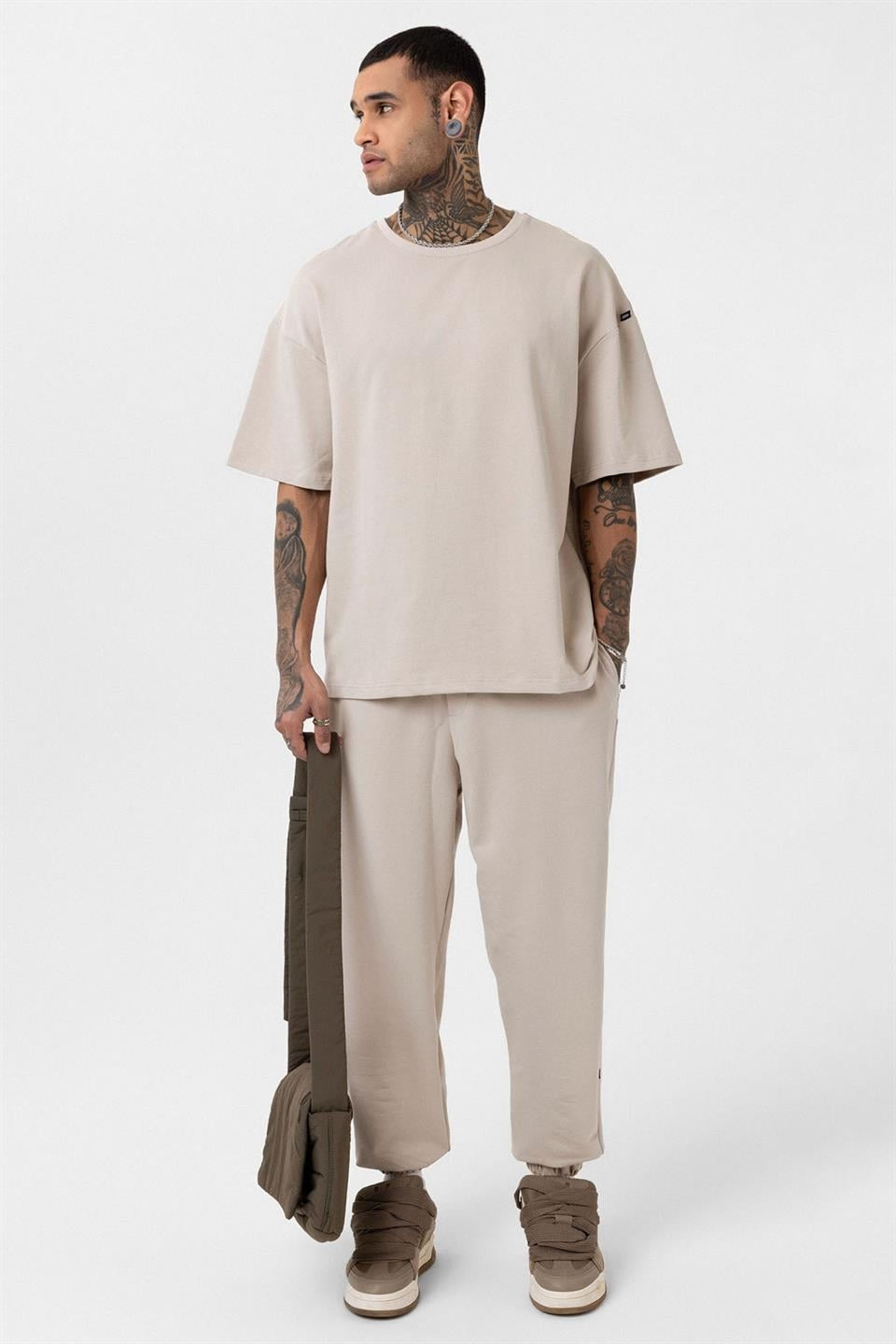 Paça Lastikli Basic Oversize Eşofman Takımı