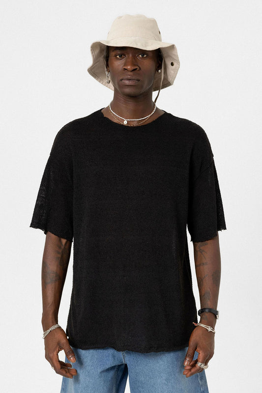 Basic Oversize Örme Triko Tişört