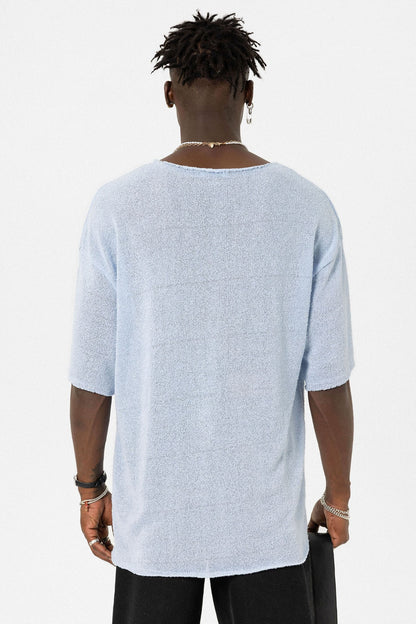 Basic Oversize Örme Triko Tişört