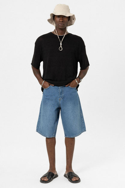 Basic Oversize Örme Triko Tişört