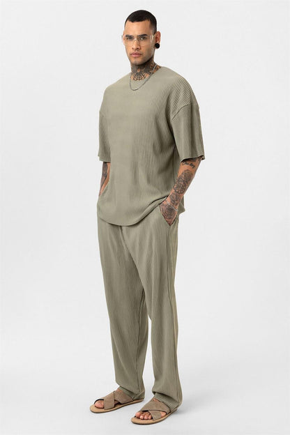 Basic Oversize Bisiklet Yaka Ottoman Takım