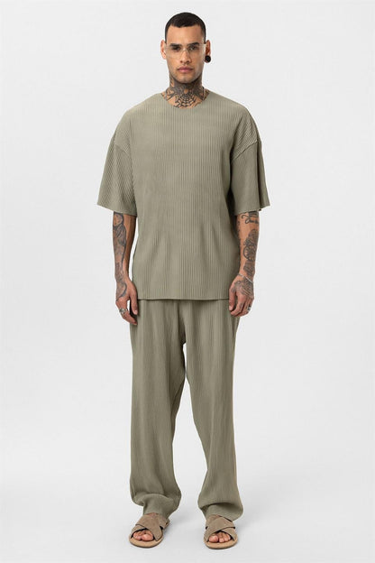 Basic Oversize Bisiklet Yaka Ottoman Takım