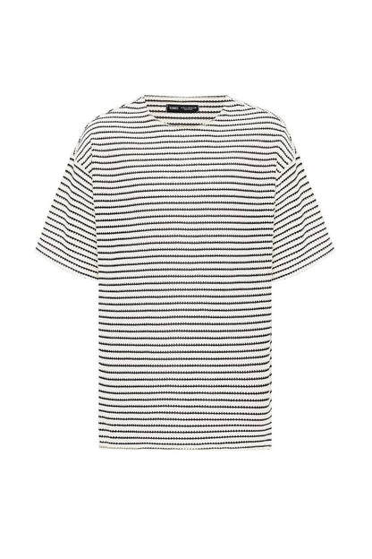 Çizgili Oversize Triko Tişört 30-773