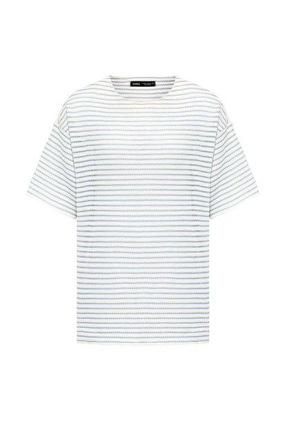 Çizgili Oversize Triko Tişört