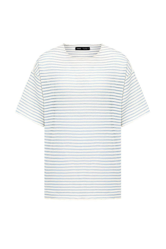 Çizgili Oversize Triko Tişört