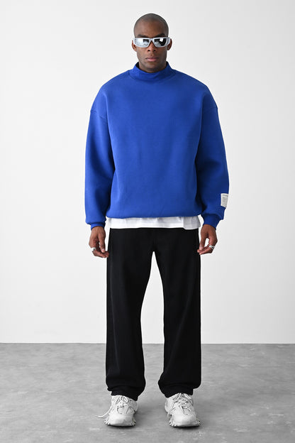 Vizon Kart Detaylı Oversize Sweatshirt