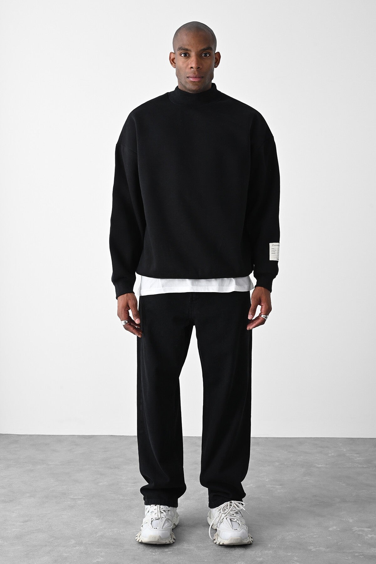 Vizon Kart Detaylı Oversize Sweatshirt