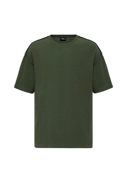 Arka Yazı Baskılı Oversize Triko Tişört