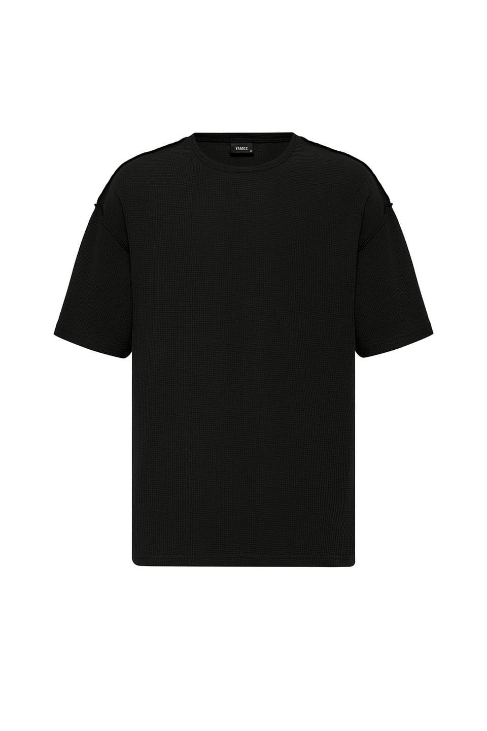Arka Yazı Baskılı Oversize Triko Tişört
