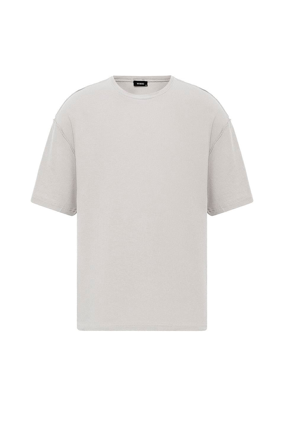 Arka Yazı Baskılı Oversize Triko Tişört