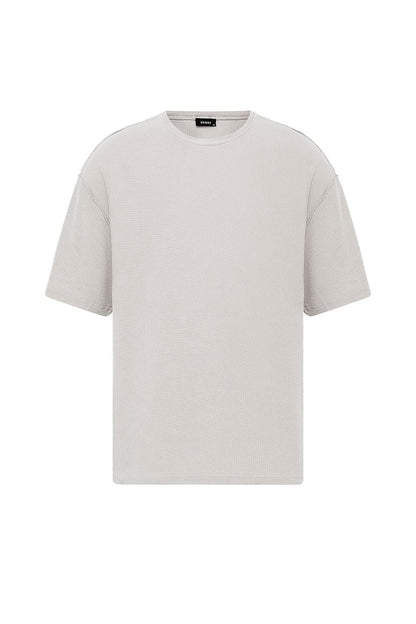 Arka Yazı Baskılı Oversize Triko Tişört