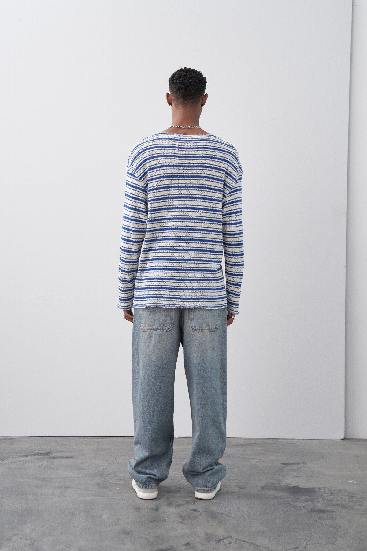 Çizgili Oversize Triko Tişört