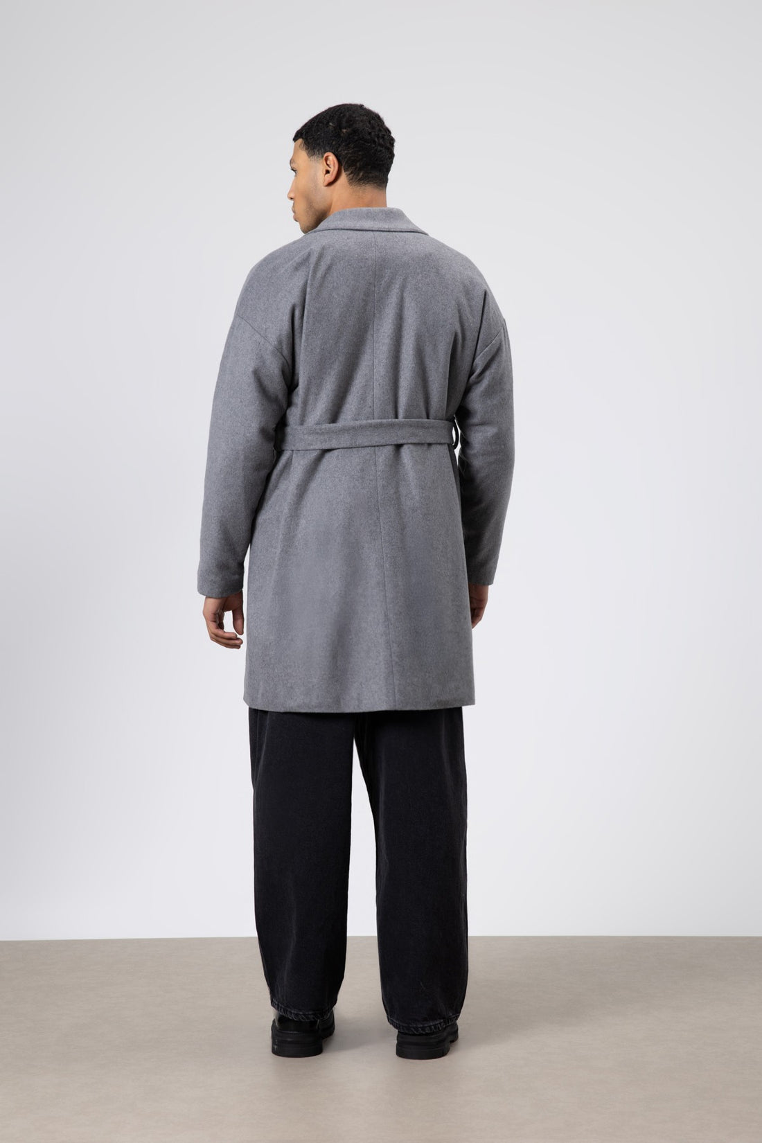 Kemerli Oversize Kaşe Kaban