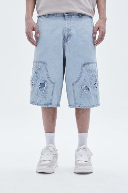 Oversize Bermuda Denim Şort 40-224