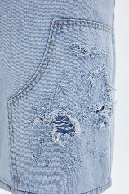 Oversize Bermuda Denim Şort 40-224