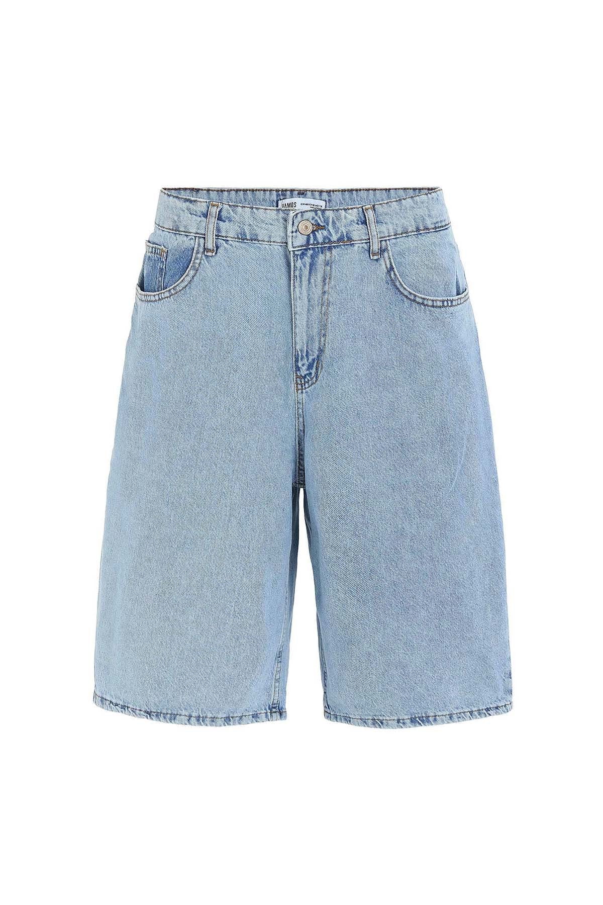 Oversize Bermuda Denim Şort 40-285