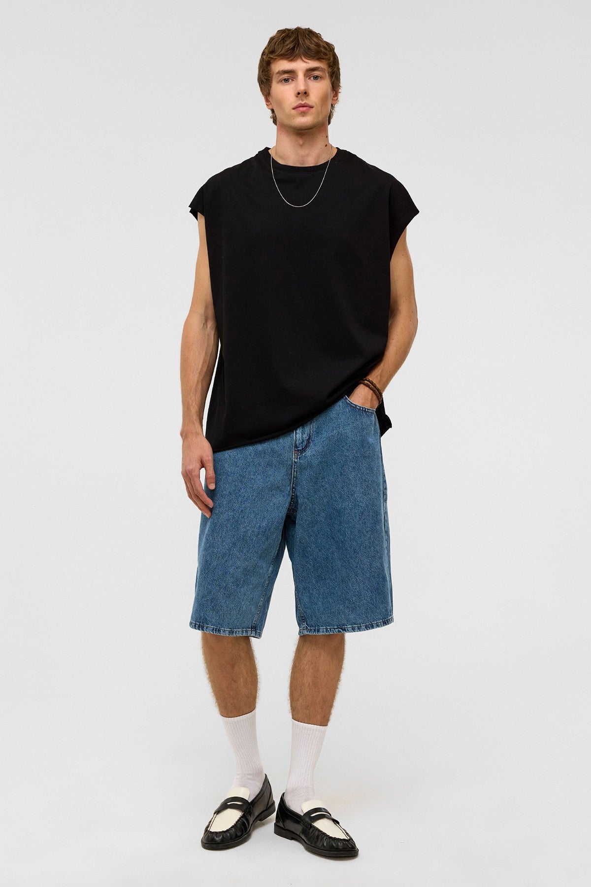 Oversize Bermuda Denim Şort 40-285