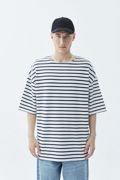 Oversize Çizgili Tişört