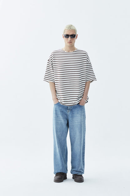 Oversize Çizgili Tişört