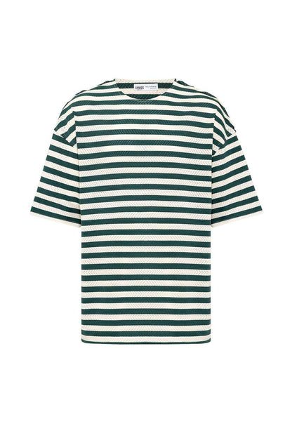 Çizgili Oversize Triko Tişört