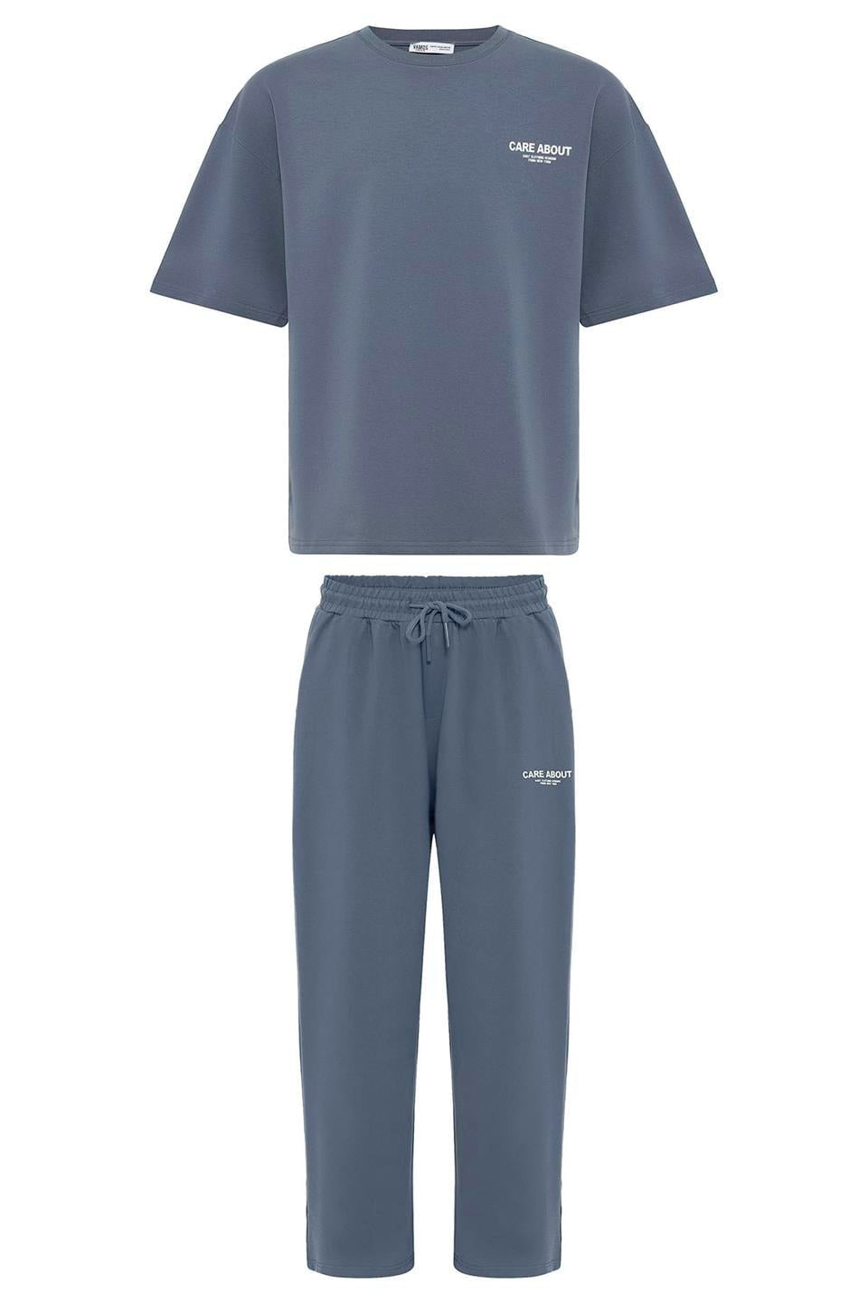 Care About Baskılı Oversize Eşofman Takım-Siyah