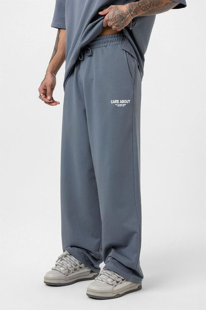 Care About Baskılı Oversize Eşofman Takım-Siyah