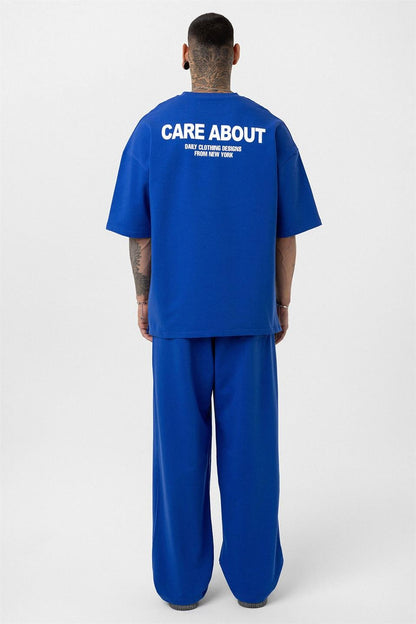 Care About Baskılı Oversize Eşofman Takım-Siyah