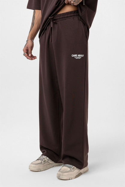 Care About Baskılı Oversize Eşofman Takım-Siyah