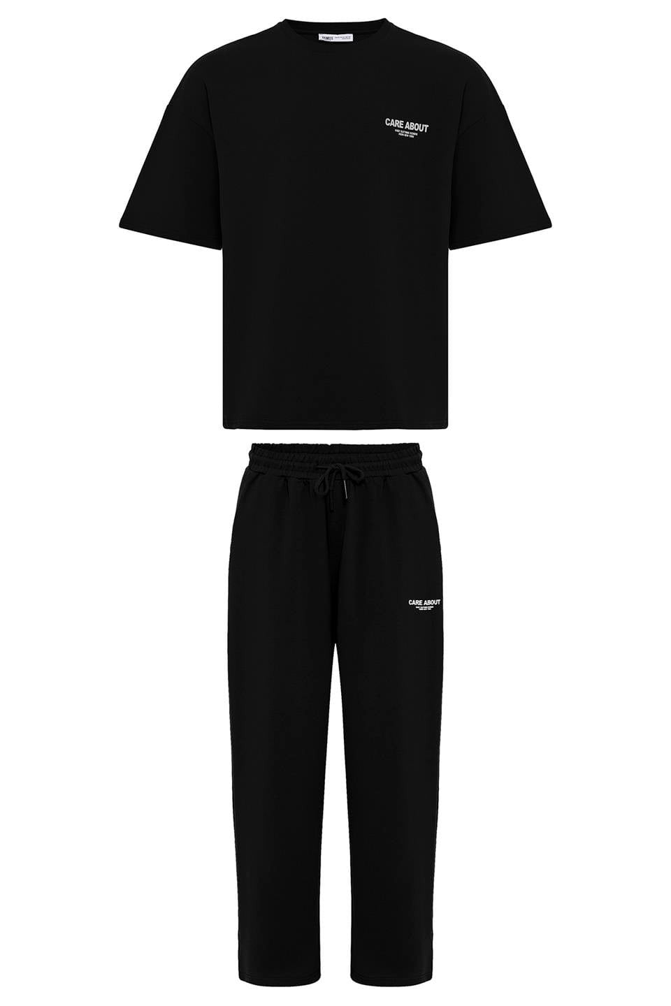 Care About Baskılı Oversize Eşofman Takım-Siyah